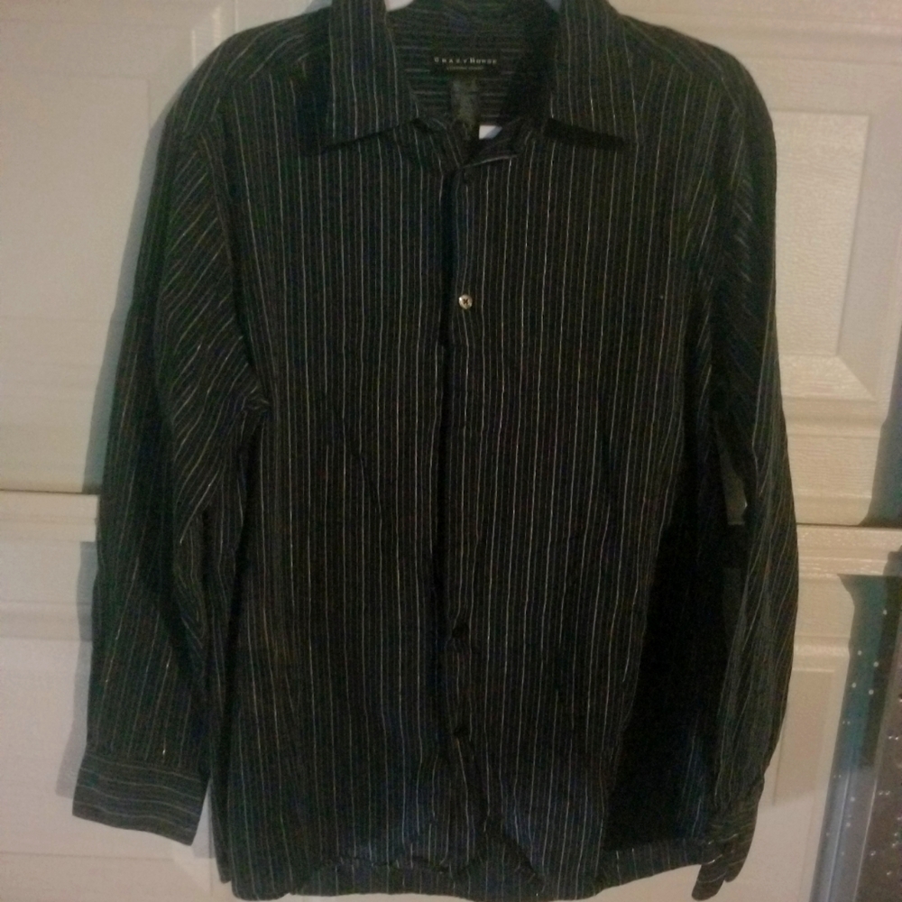 Men's shirting silver and blue stripes
